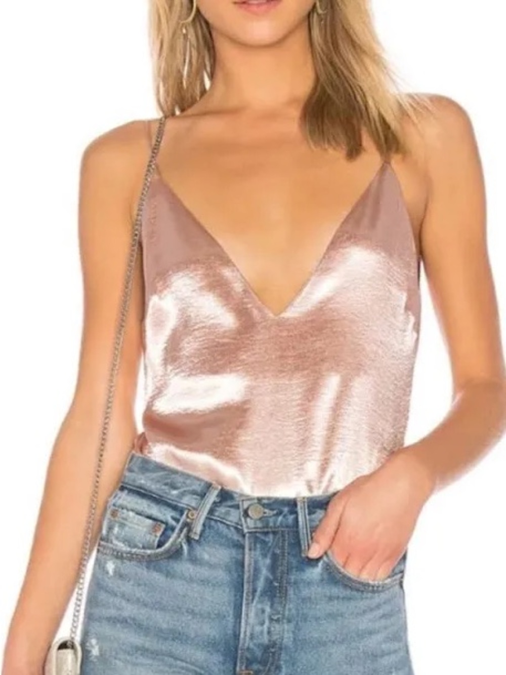 by the way. Rose Blush Satin V-Neck Cami